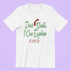 Dear Santa I Can Explain Unisex Adult Tee Shirt